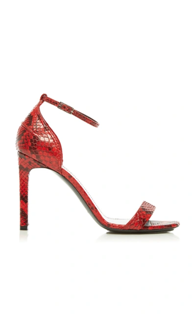 Shop Givenchy Show Python Sandals In Red