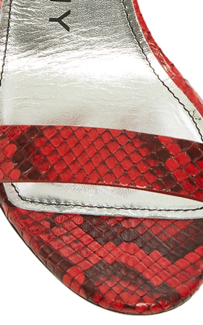 Shop Givenchy Show Python Sandals In Red
