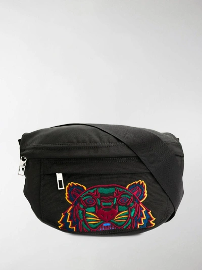 Shop Kenzo Tiger Embroidered Belt Bag In Black