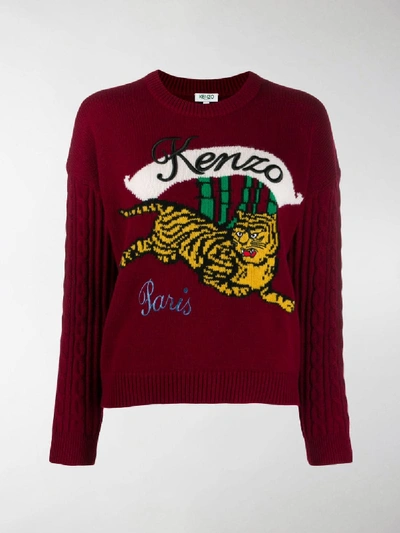 Shop Kenzo Bamboo Tiger Jumper In Red