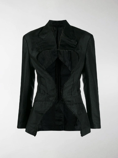 Shop Comme Des Garçons Keyhole Cut-out Jacket In Black