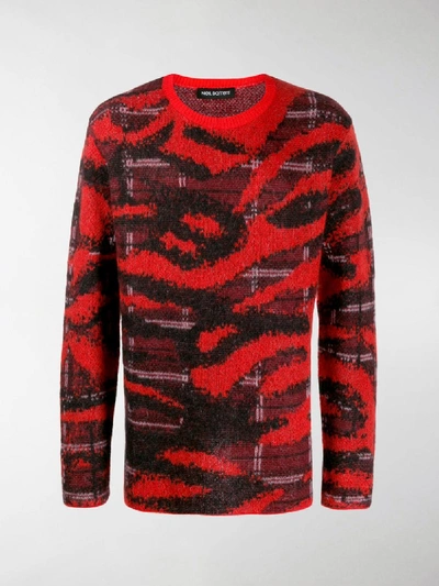 Shop Neil Barrett Mix Pattern Jumper In Red