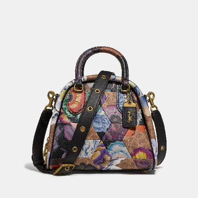 Coach Marleigh Patchwork Signature Coated Canvas & Leather Satchel In Tan  Multi/brass | ModeSens
