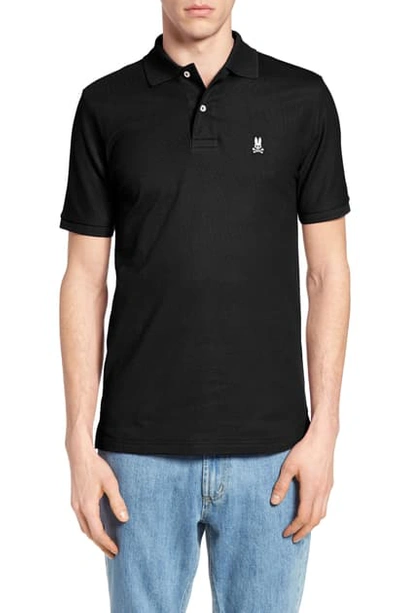 Shop Psycho Bunny The Classic Slim Fit Pique Polo In Black