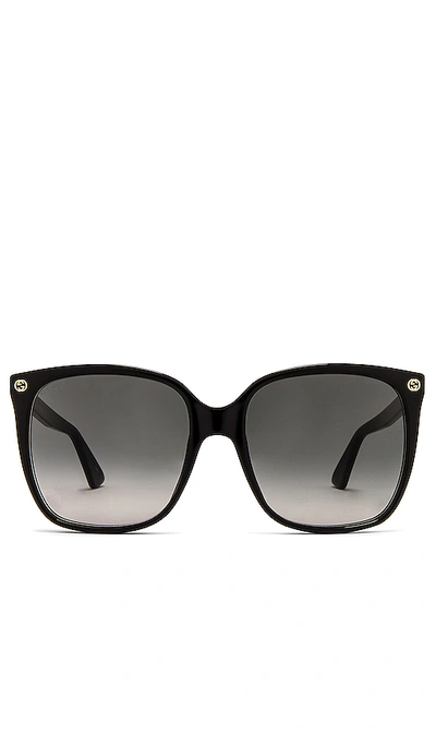 Gucci Oversize Gradient Square Sunglasses In Black