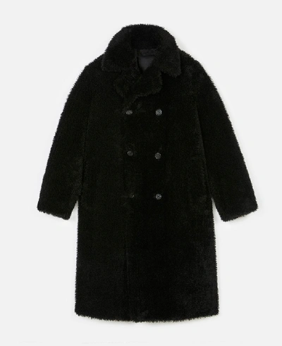 Shop Stella Mccartney Black Lance Fur Free Fur Coat
