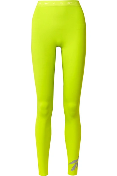 Shop Victoria Beckham Neon Stretch Leggings In Chartreuse
