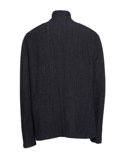 Emporio Armani Grid-pattern Zip-up Cardigan In Blue