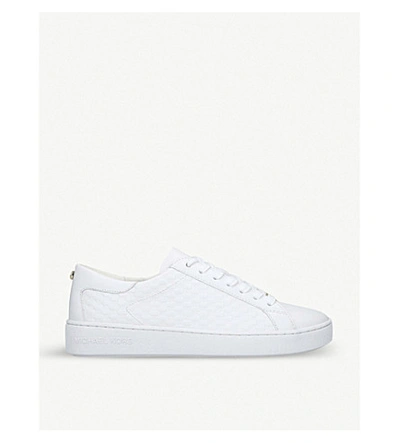 Shop Michael Michael Kors Colby Leather Trainers In White