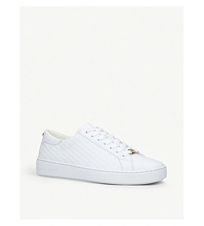 Shop Michael Michael Kors Colby Leather Trainers In White
