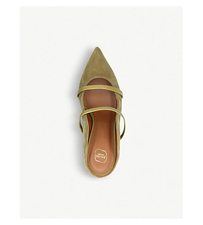 Shop Malone Souliers Maureen 70 Suede Mules In Khaki