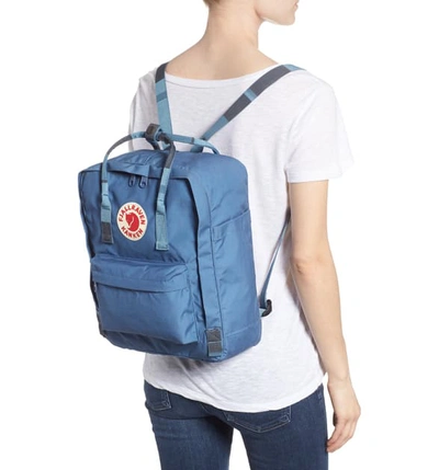 Shop Fjall Raven Kanken Water Resistant Backpack In Blue Ridge/ Random Blocked