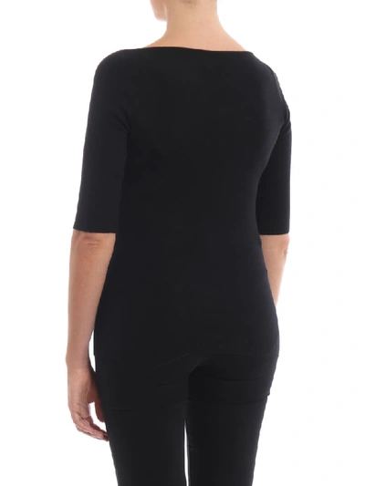 Shop Prada Wide Neck Cashmere In Nero