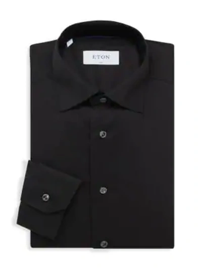 Shop Eton Slim-fit Dress Shirt In Black