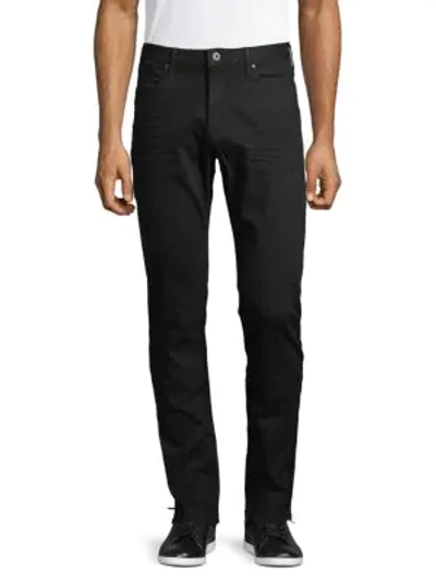 Shop Emporio Armani Slim-fit Logo Jeans In Denim Black