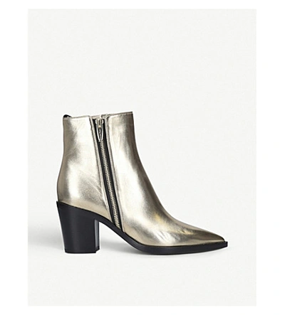 Shop Gianvito Rossi Berkley 70 Metallic Leather Ankle Boots In Gold