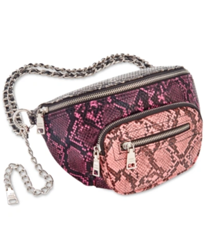Shop Steve Madden Summit Belt Bag In Pink/silver
