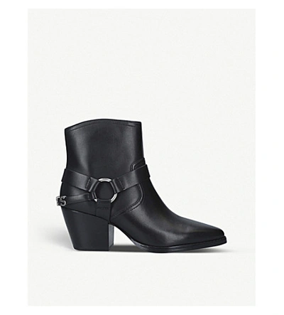Shop Michael Michael Kors Goldie Leather Ankle Boots In Black