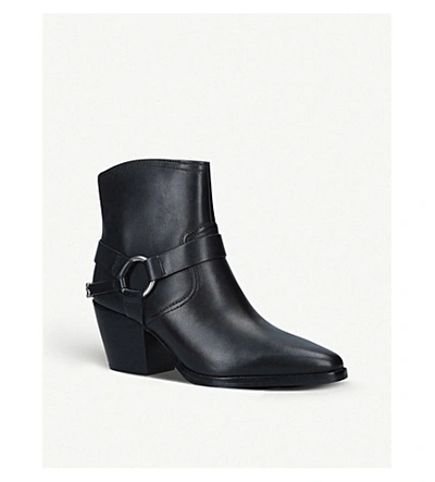 Shop Michael Michael Kors Goldie Leather Ankle Boots In Black