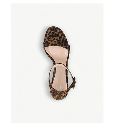 Shop Gianvito Rossi Portofino 70 Leopard-print Leather Heeled Sandals In Beige Comb