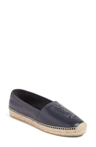 Shop Saint Laurent Logo Espadrille In Blue