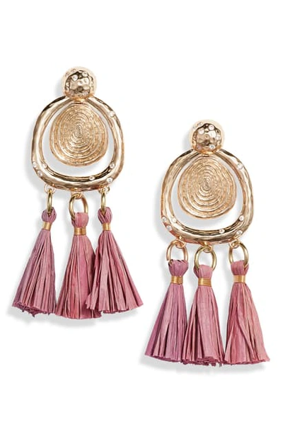 Shop Akola Brianna Tassel Drop Earrings In Lilac
