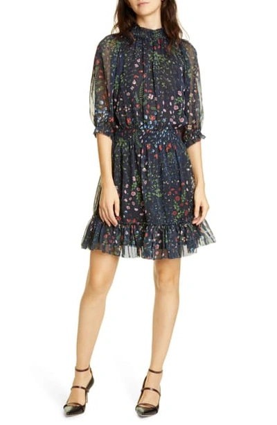 Shop Joie Shima Smocked Details Dress In Midnight