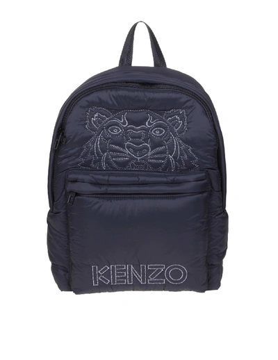 Shop Kenzo Nylon Backpack With Embroidered Tiger In Noir