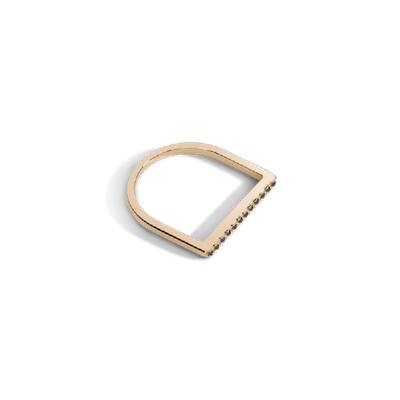 Shop Aurate Diamond Bar Square Ring With Black Diamonds In Gold