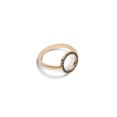 Shop Aurate Diamond Circle Ring With Black Diamonds In Gold