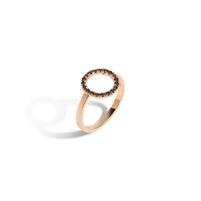 Shop Aurate Diamond Circle Ring With Black Diamonds In Gold