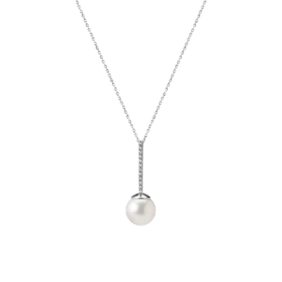 Shop Aurate Proud Pearl Pendant With Diamonds In Gold