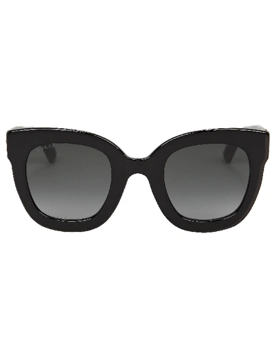 Shop Gucci Oversized Crystal-embellished Sunglasses In Black