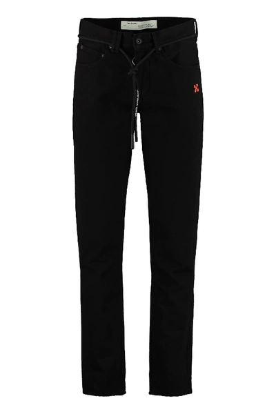 Shop Off-white 5-pocket Slim Fit Jeans In Black