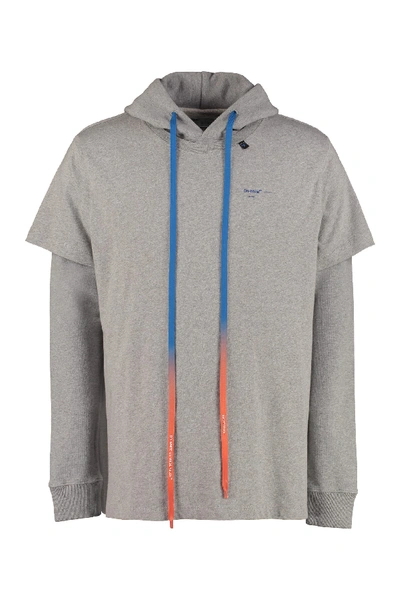 Shop Off-white Cotton Hoodie In Grey