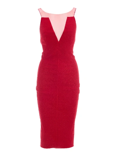 Shop Rick Owens Mesh-panelled Dress In Red