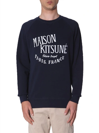 Shop Maison Kitsuné Palais Royal Printed Sweatshirt In Blu