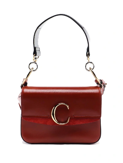 Shop Chloé C Bag Small In S Sepia Brown