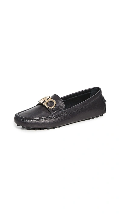 Shop Ferragamo Berra Loafers In Nero