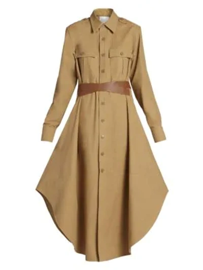 Shop Stella Mccartney Cargo Wrap-belt Maxi Dress In Biscotto