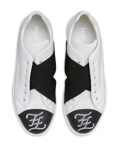 Shop Fendi Logo Leather Sneaker