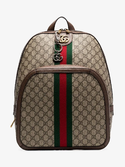 Shop Gucci Logoed Backpack Keychain In Silver