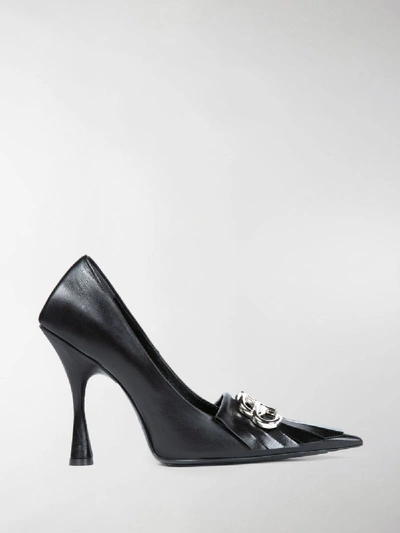 Shop Balenciaga Knife Shiny Leather Pumps