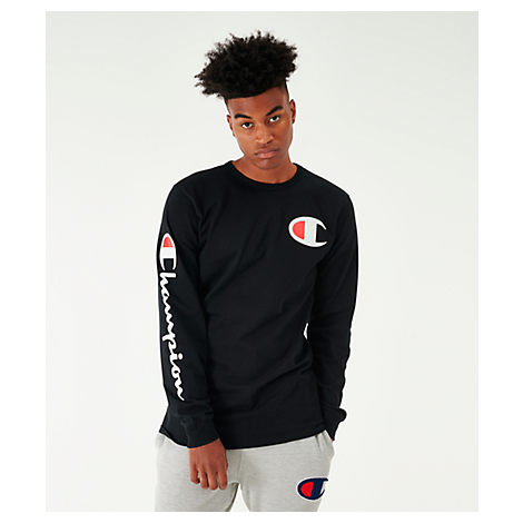 Black Champion Shirt Long Sleeve Czech Republic, SAVE 31% - fearthemecca.com