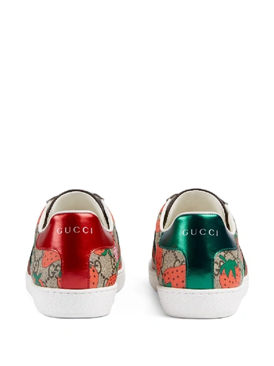 Shop Gucci Strawberry Ace Trainers