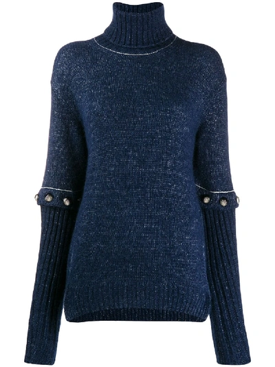 Shop Chloé Turtleneck Sweater In Blue
