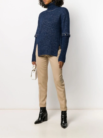 Shop Chloé Turtleneck Sweater In Blue