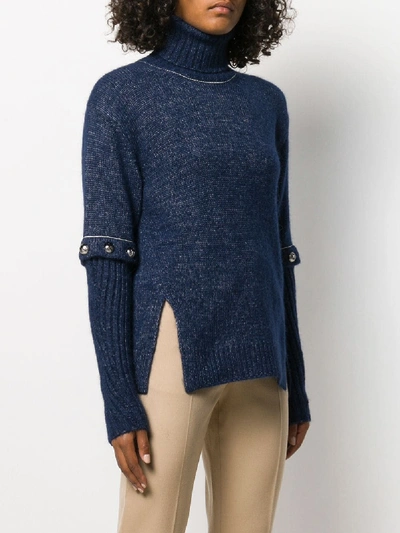 Shop Chloé Turtleneck Sweater In Blue