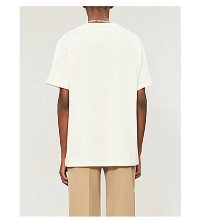 Shop Gucci Lamb-print Cotton-jersey T-shirt In White