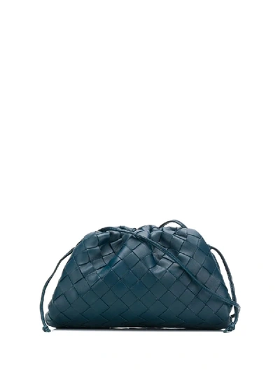 Shop Bottega Veneta The Mini Pouch Intrecciato Bag In Blue